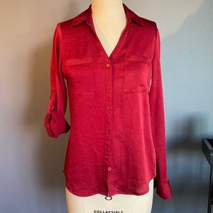 Express Button-Down Satin Shirt